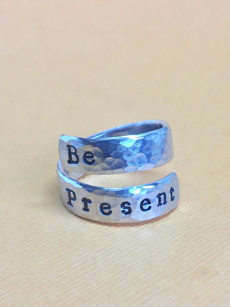 Be Present Hammered Ring Wrap Fresno Mall security