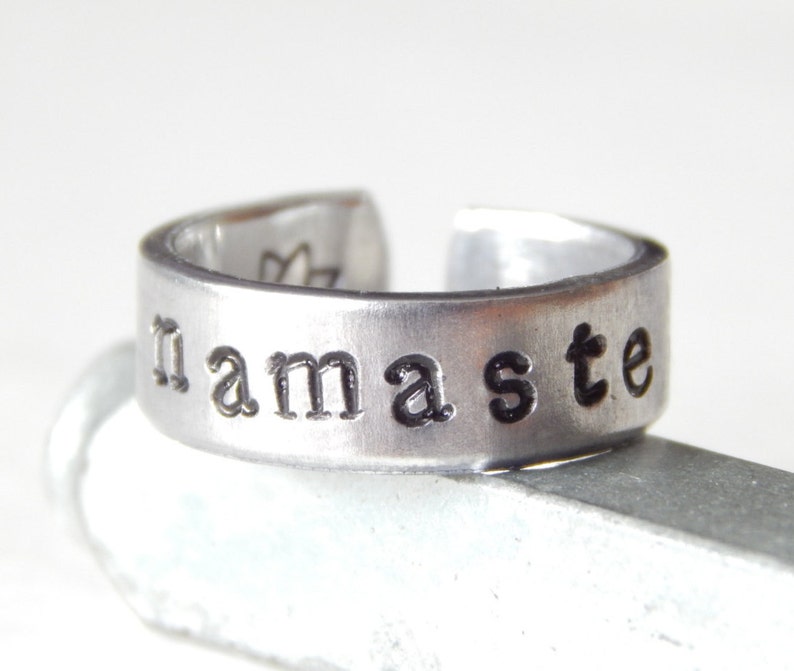 Aluminum Cuff Ring Namaste