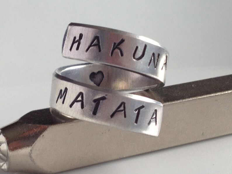 Gift Under 20 Hakuna Matata Lion King Inspired Aluminum Spiral Ring