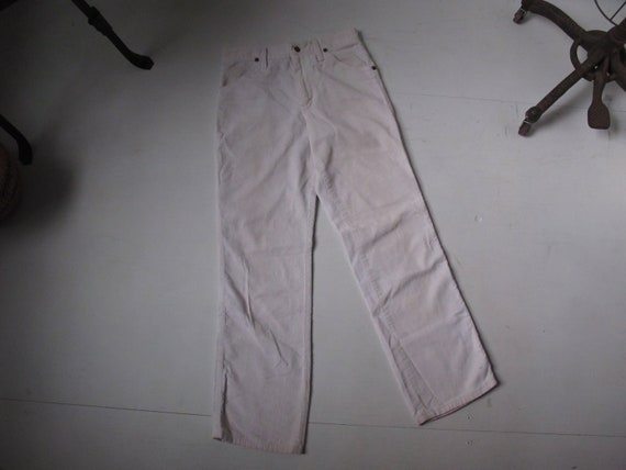 vintage 1970’s white wrangler student corduroy pan