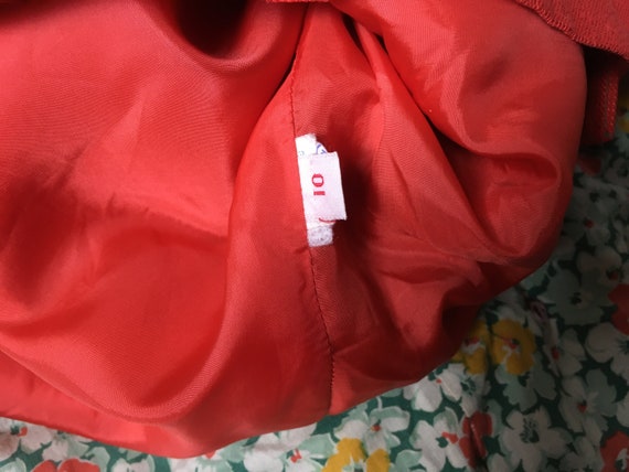 1970's vintage albert nipon poppy red linen shirt… - image 8