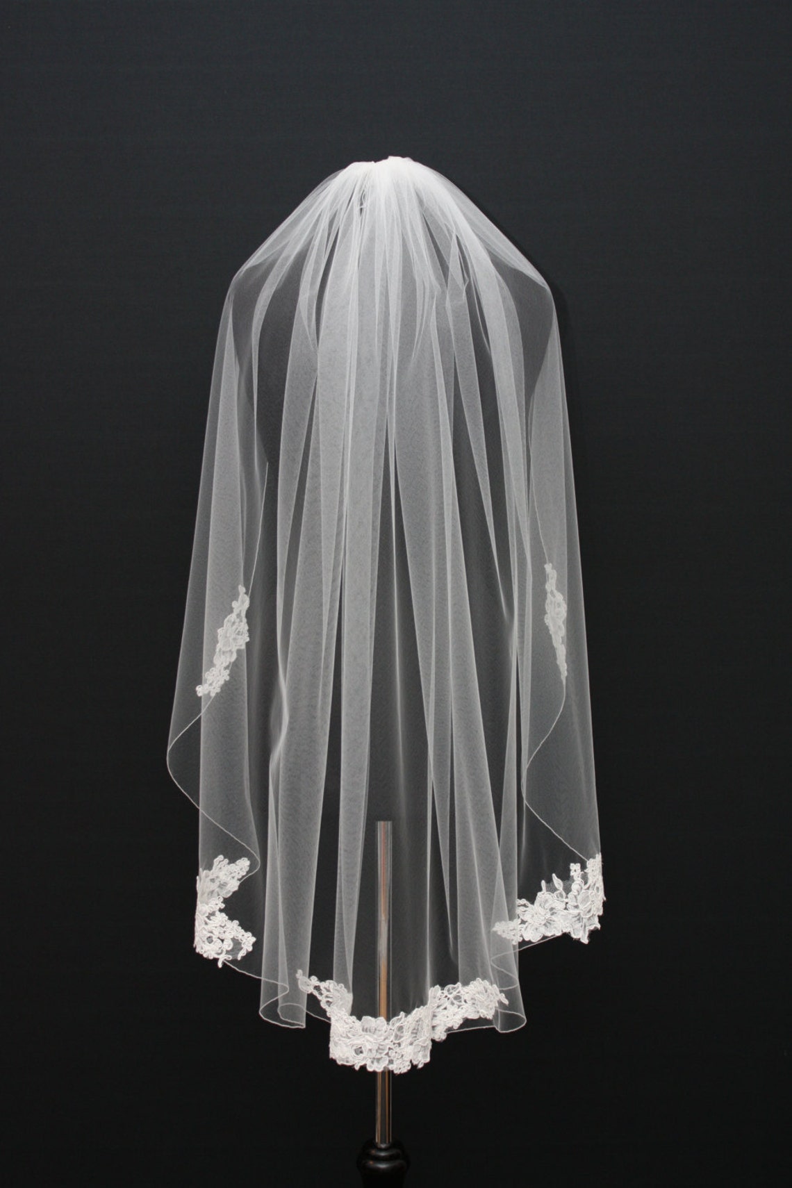 Alencon Lace Applique Veil Pencil Edge Couture Patch Lace Etsy Canada