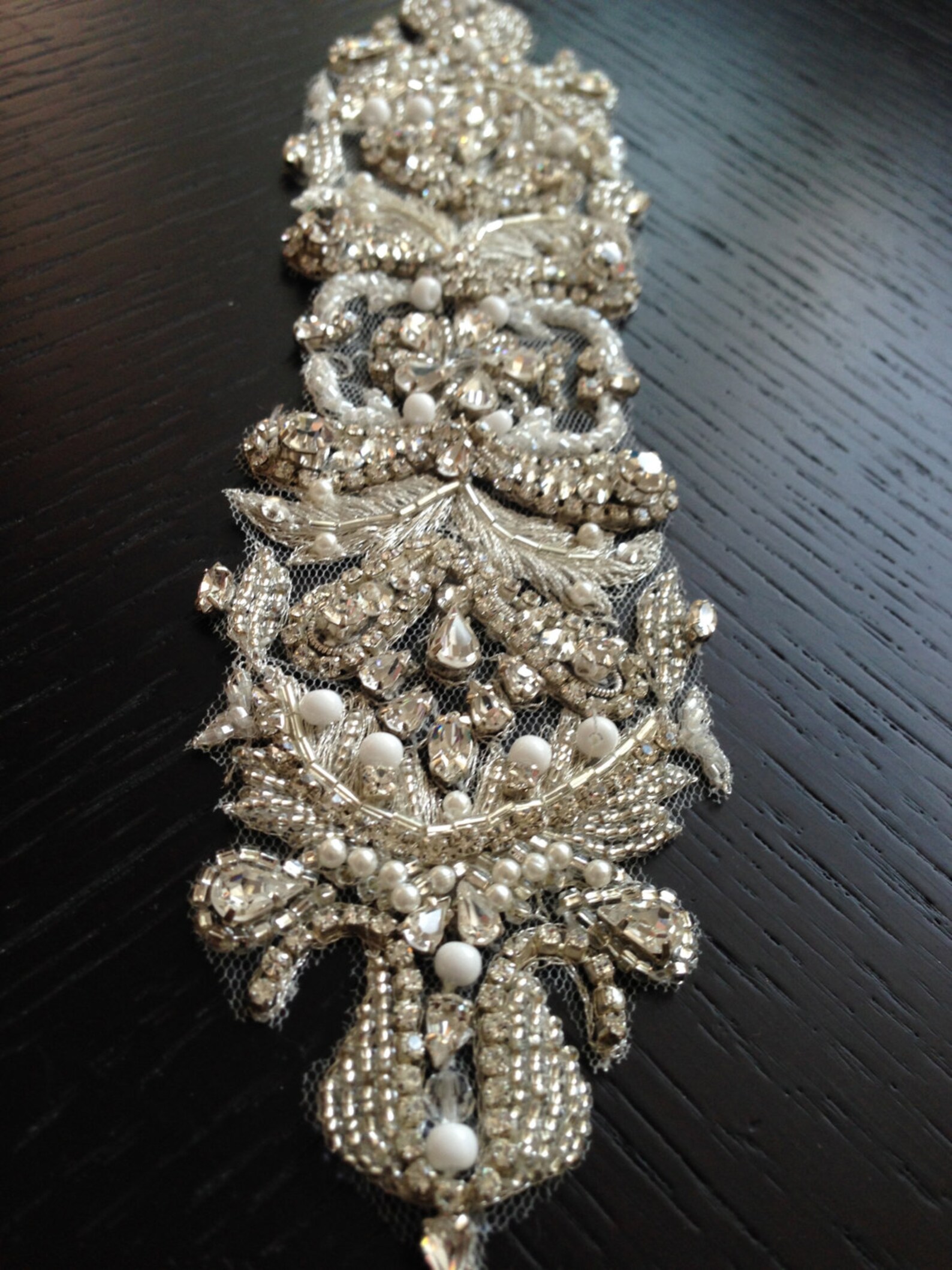 Beaded Rhinestone Applique Beaded With Pearls and Etsy