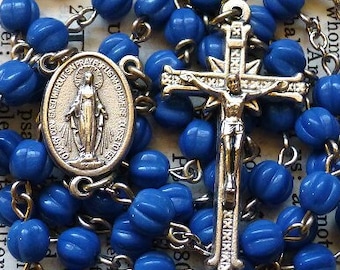 Miraculous Medal Rosary - Catholic Rosary, Immaculate Conception, Light Blue