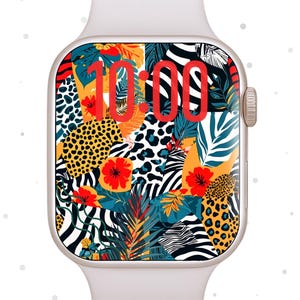Animal Print Apple Watch Wallpaper, Abstract Jungle Apple Watch Background, Leopard and Zebra Print Pattern Apple Watch Face