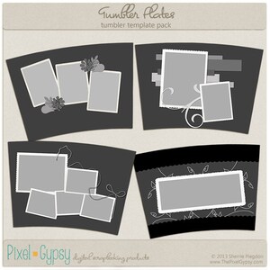 Tumbler Plates Tumbler Templates Digital Scrapbooking Tumbler, Mug Insert Templates INSTANT DOWNLOAD image 1