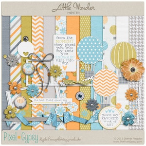 Little Wonder Digital Mini - Kit di scrapbooking digitale per neonati, bambini, genitori, DOWNLOAD IMMEDIATO