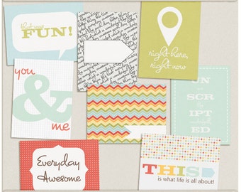 Life Unscripted Filler Cards - Digital Scrapbooking Project Life Cards INSTANT DOWNLOAD