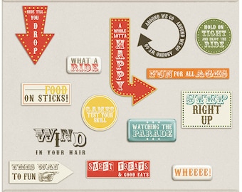 Midway Magic Digital Word Art- Digital Scrapbooking word art for fair, carnival, festival - INSTANT DOWNLOAD
