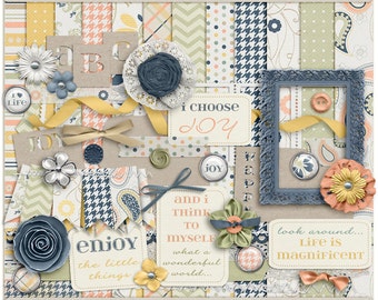 Joyful - Digital Scrapbooking Page Kit INSTANT DOWNLOAD