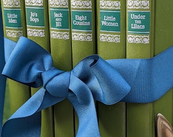 Louisa May Alcott Vintage Book Set, Children's Classics, Moss Green (6 Books)