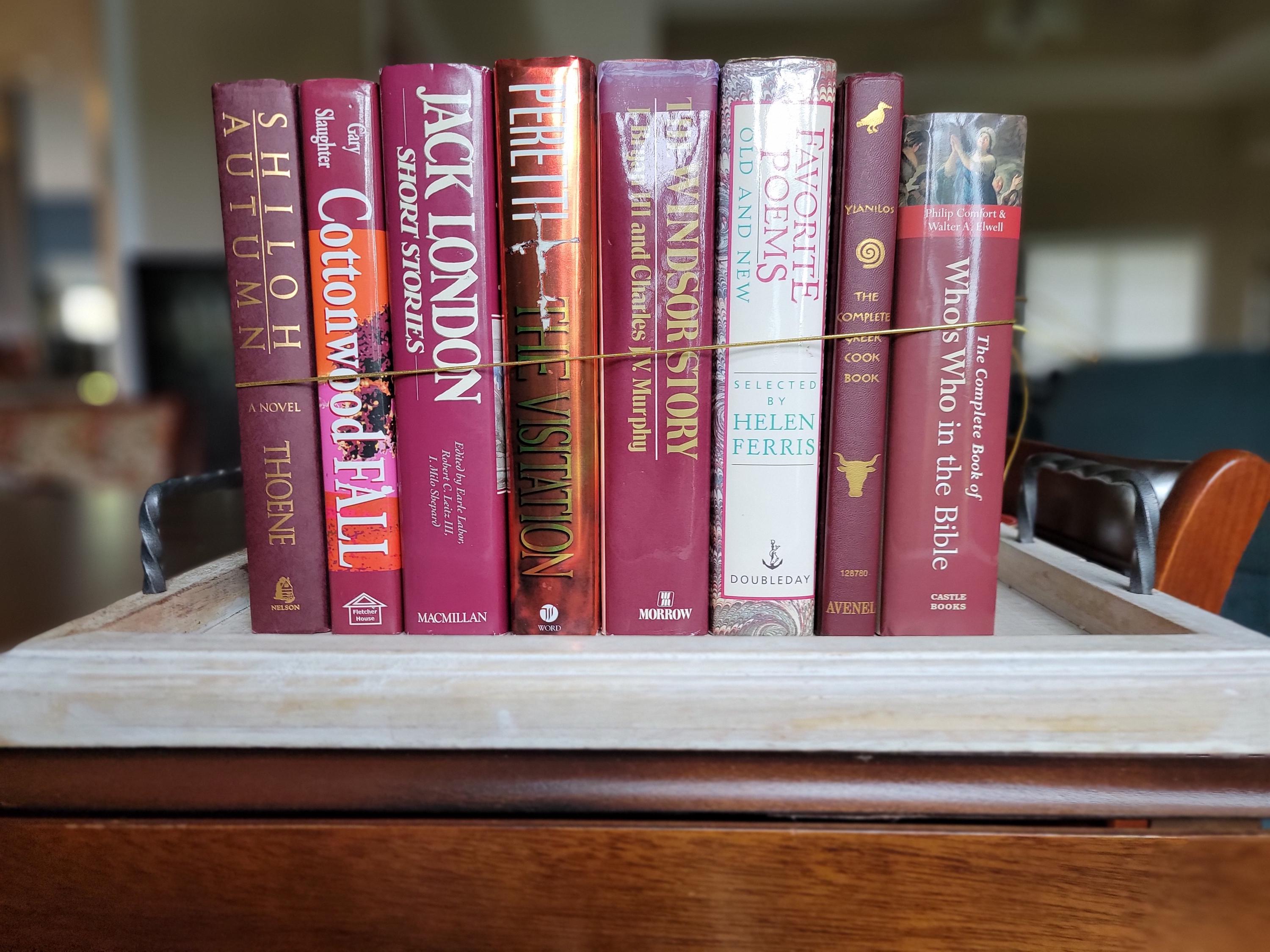 Burgundy Books With Dustjackets: 8 Book Collection for Shelves - Etsy