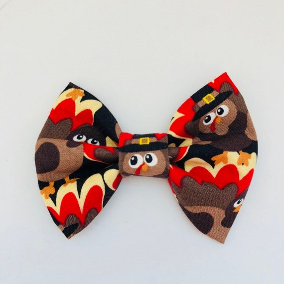 Thanksgiving Turkey Dog Bow Tie | Puppy Bowtie