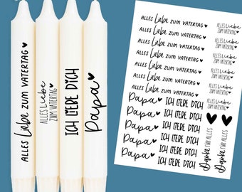 DIN A4 - candle tattoo foil - father's day - simple - for candles / ceramics - 342