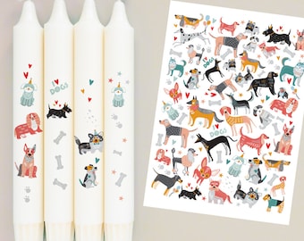 DIN A4 - Tattoo foil - Wooftastic - Dogs - for candles / ceramics - 026