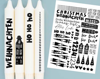 DIN A4 - Tattoofolie - Skandinavische Weihnachten - für Kerzen / Keramik - Weihnachten - 235