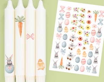 DIN A4 - Tattoo foil - Easter egg hunt - Easter - for candles / ceramics - 125