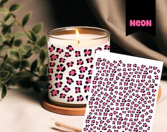 Neon Rub-On Stickers - Leopard Print - Mini - Pink - Aunt Henni Rubon - Versatile Use NeonRubons024