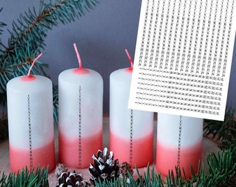DIN A4 - tattoo foil - Christmas countdown - Advent - for pillar candles / ceramics - Christmas - 092