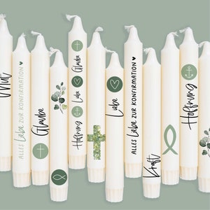 DIN A4 candle tattoo foil confirmation plain sage green for candles / ceramics 365 image 2