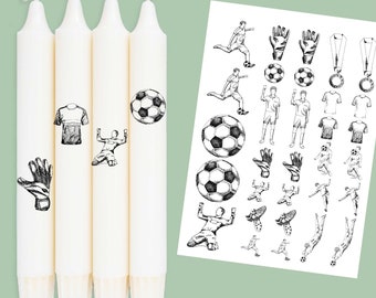 DIN A4 - lámina para tatuajes - entusiasta del fútbol - para velas / de cerámica 465