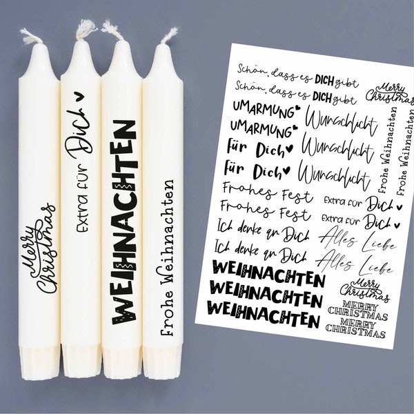 DIN A4 - Tattoofolie - Sprüche zum Verschenken - Weihnachten - für Kerzen / Keramik - 068