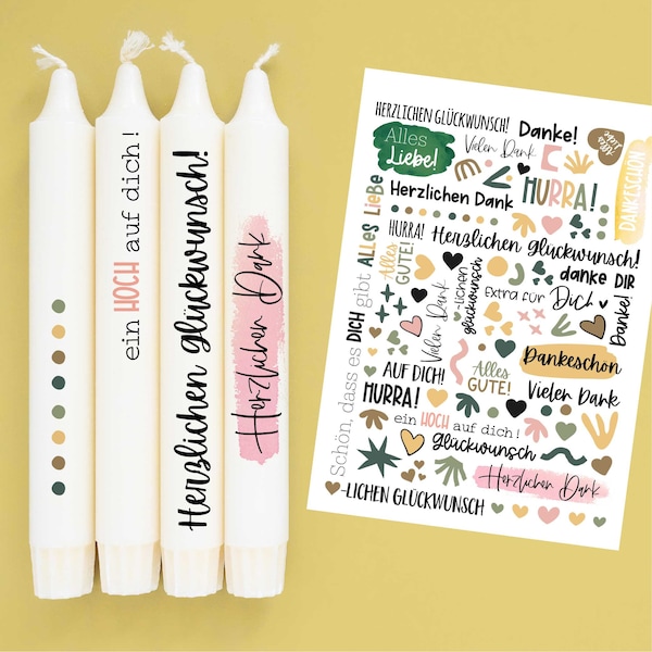 DIN A4 - tattoo foil - congratulations - for candles / ceramics - 056