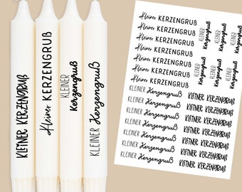 DIN A4 - Kerzen-Tattoofolie - Kleiner Kerzengruß - Verschiedene Schriftarten - für Kerzen / Keramik - 310