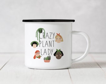 Emaille Becher - Crazy Plant Lady - 383
