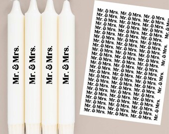 DIN A4 - Candle tattoo foil - Sayings to give away - Mr. & Mrs. - Wedding - for candles / ceramics - 177