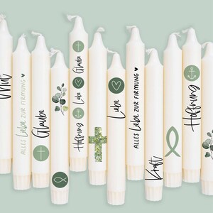DIN A4 candle tattoo foil confirmation plain sage green for candles / ceramics 367 image 2