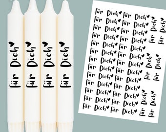 DIN A4 - Kerzen-Tattoofolie - Für Dich - für Kerzen / Keramik - 259