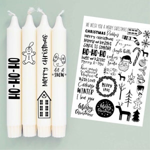 DIN A4 - Tattoo foil - Merry Scandi Christmas - for candles / ceramics - Christmas - 236