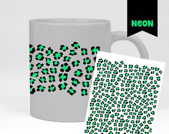 Neon Rub-On Sticker - Leopard Print - Mini - Green - Aunt Henni Rubon - Versatile Use NeonRubons023