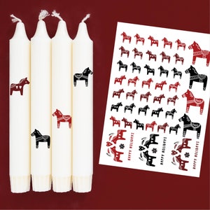 DIN A4 - Tattoofolie - Dalapferde - Weihnachten - für Kerzen / Keramik - 071
