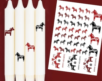 DIN A4 - Tattoo foil - Dala horses - Christmas - for candles / ceramics - 071