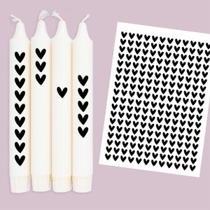 DIN A4 candle tattoo foil MINI hearts black for candles / ceramics 362 image 1