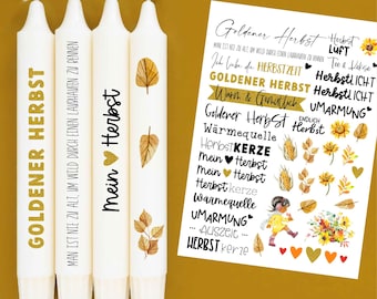 DIN A4 - Tattoofolie - Goldener Herbst - für Kerzen / Keramik - 218