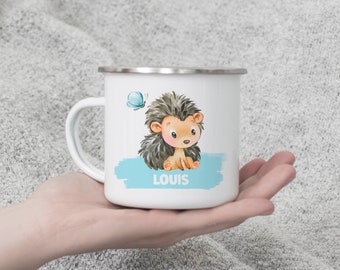 Enamel Cup - Little Forest Explorer Hedgehog - Autumn - 286