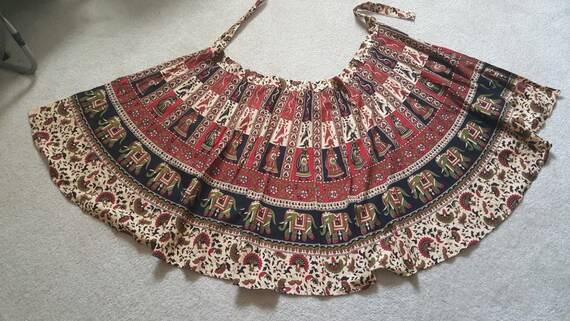 Boho Hippie 1970s Tapestry Ethnic Wrap Skirt 1970… - image 2