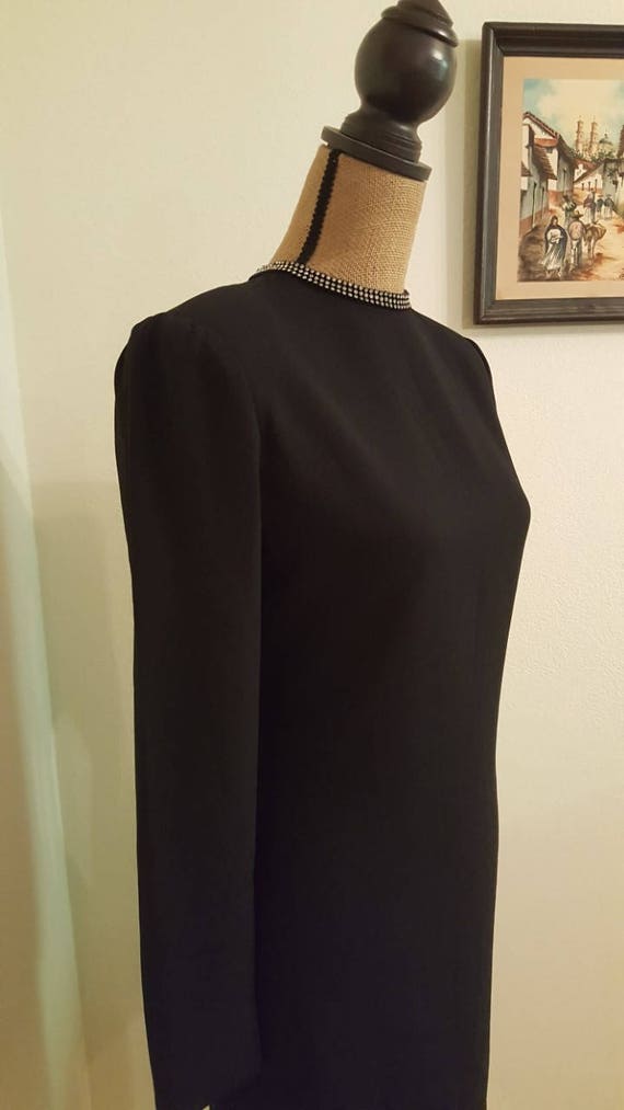 Vintage 1980s Travilla LBD with Rhinestones 1980s… - image 3