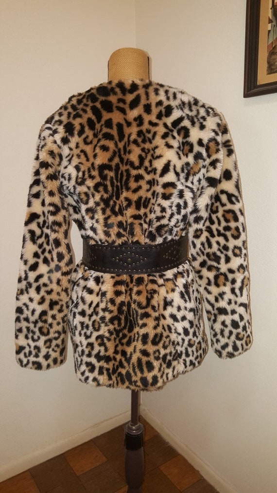 Faux Fur Leopard 1990s Jacket, Leopard jacket 199… - image 4