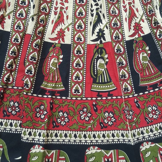 Boho Hippie 1970s Tapestry Ethnic Wrap Skirt 1970… - image 3