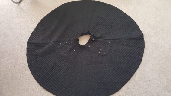 Black Quilted Vintage 1950s Full Circle Skirt ado… - image 2