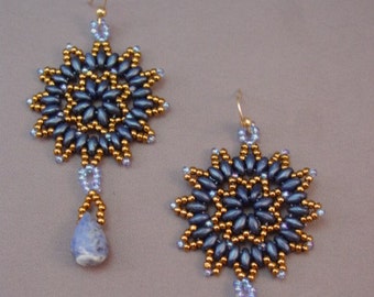 Sunburst Superduo Earring Pattern Tutorial