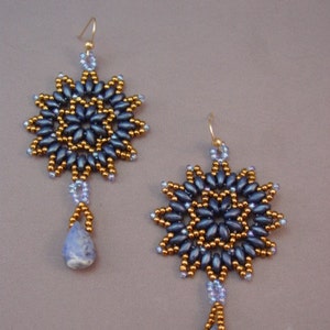 Sunburst Superduo Earring Pattern Tutorial