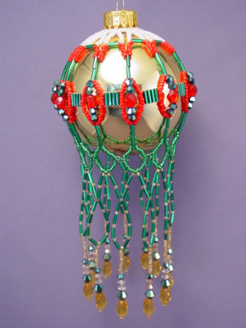 Loops & Bridges Beaded Christmas Ornament Cover Pattern Etsy
