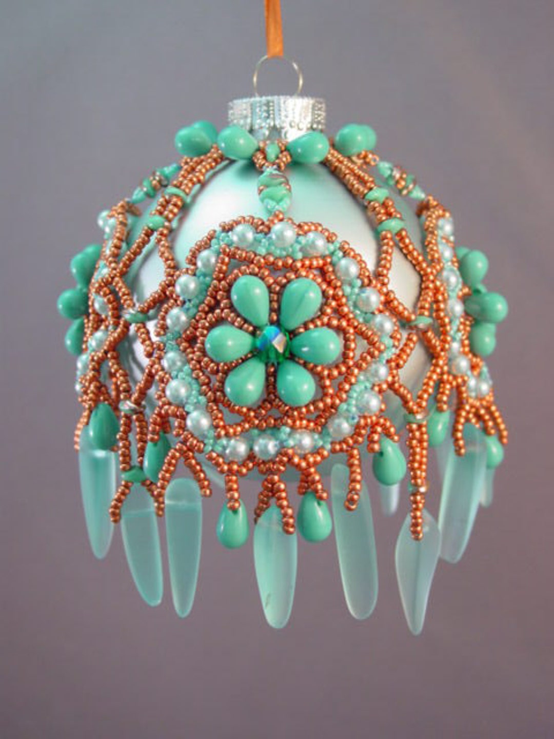 itzamna beaded christmas ornament cover pattern - etsy