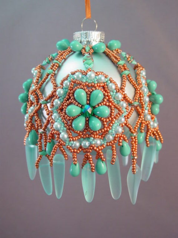 Itzamna Beaded Christmas Ornament Cover Pattern