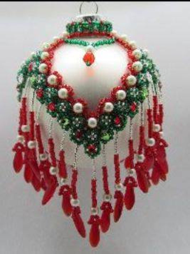Beaded Christmas Ornament Cover Pattern Tutorial Enchanted Etsy